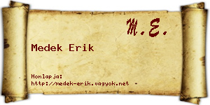 Medek Erik névjegykártya